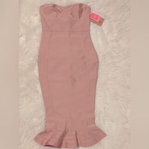 Light pink strapless dress